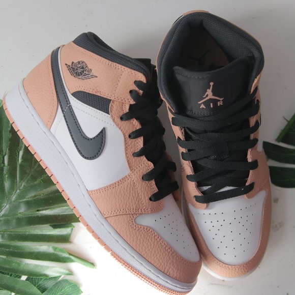 Jordan Shoes - Nike AIr Jordan 1 Mid Pink White Sneaker 002546 size 7youth/8.5womens